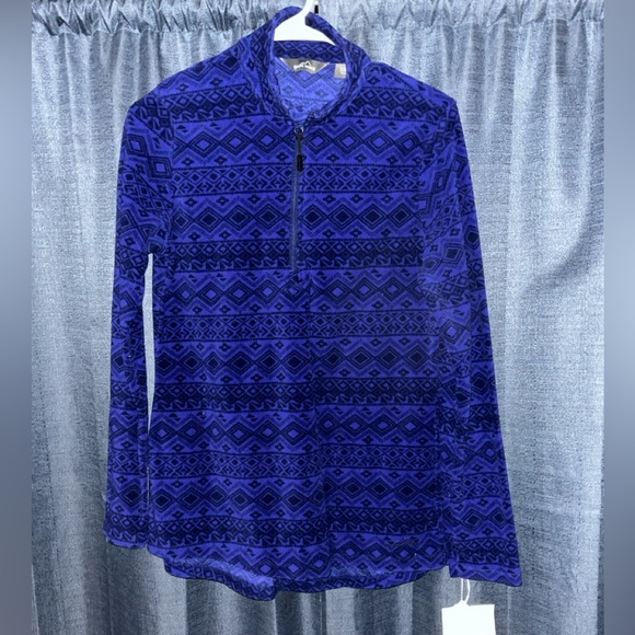 Eddie Bauer Fleece fitted 1/4 zip Patterned L Top - Picture 5 of 5